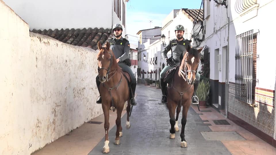 Guardia Civil mounted officers in Manilva