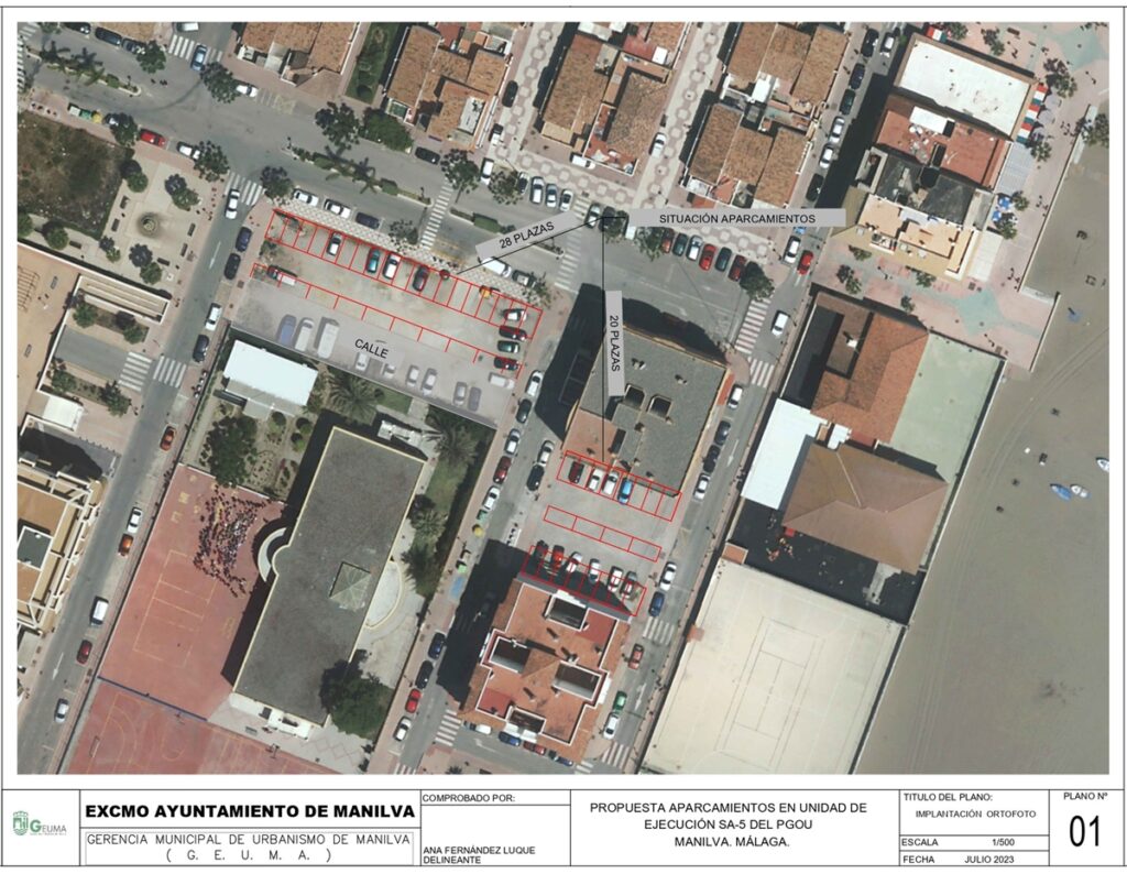 Plan oif Sabinillas parking